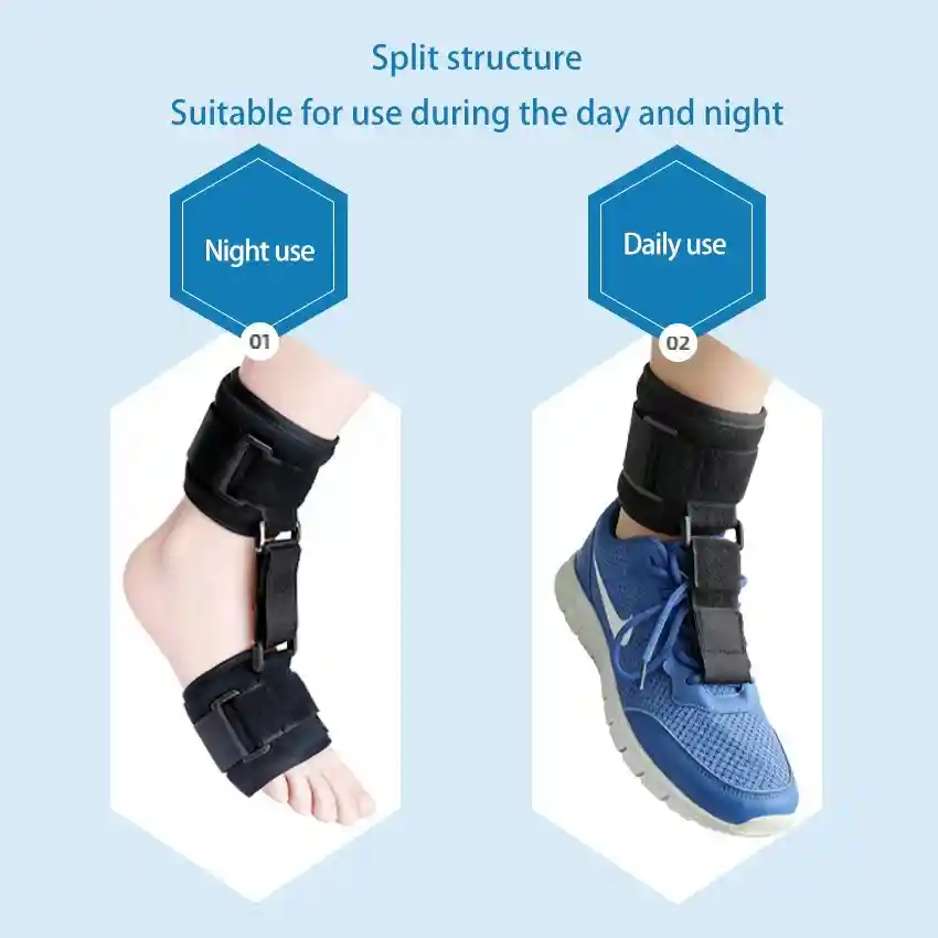 Day and Night Adjustable Foot Drop Support Brace – Ankle Stabilizer with Breathable Straps for Adults & Children