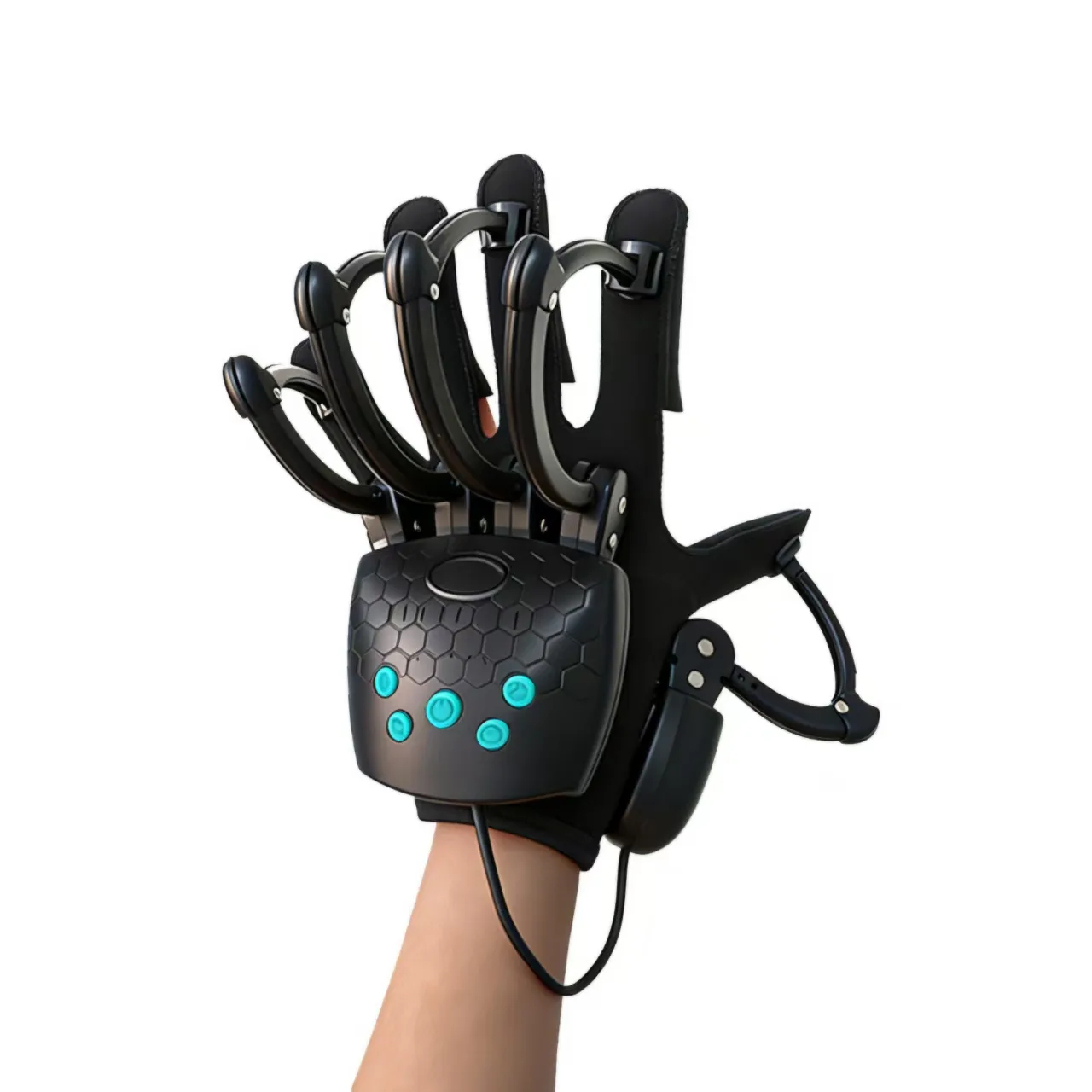 Smart Hand Training Glove with Exoskeleton Support – Adjustable Finger Exercise Device