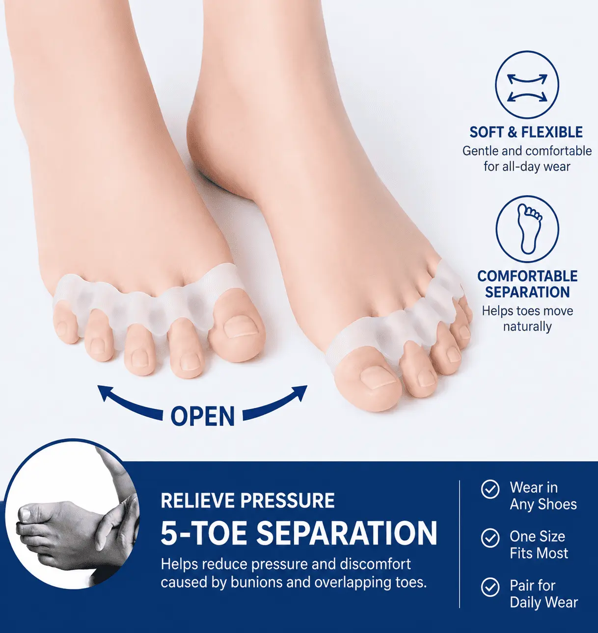 Velunor Day & Night Toe Spacer Comfort Set
