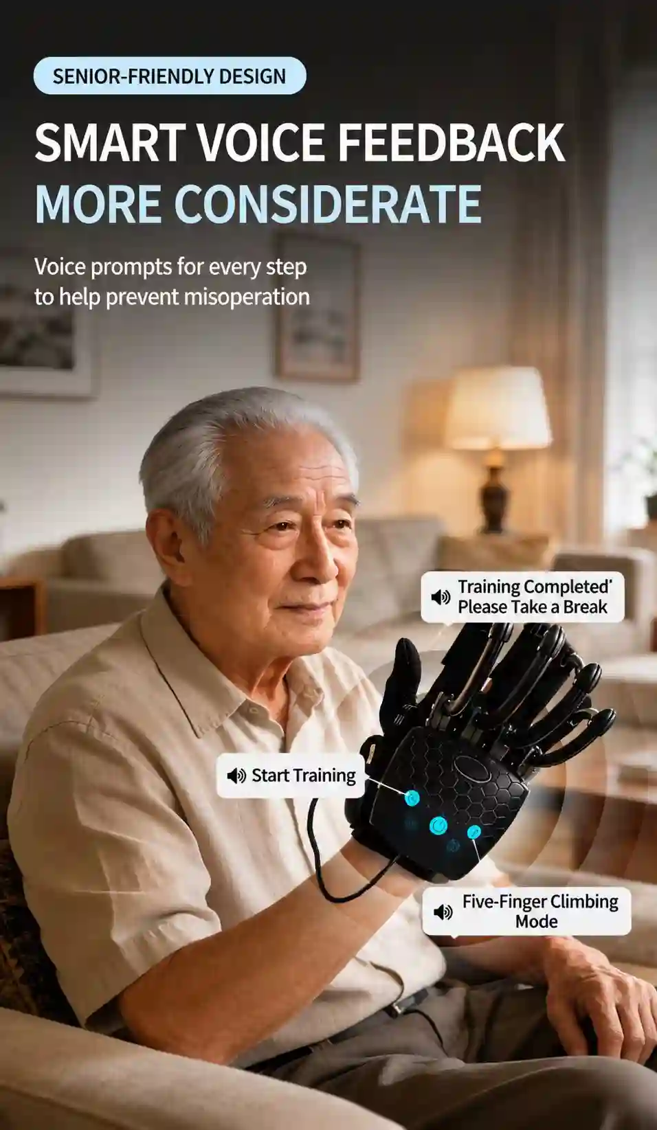 Smart Hand Training Glove with Exoskeleton Support – Adjustable Finger Exercise Device