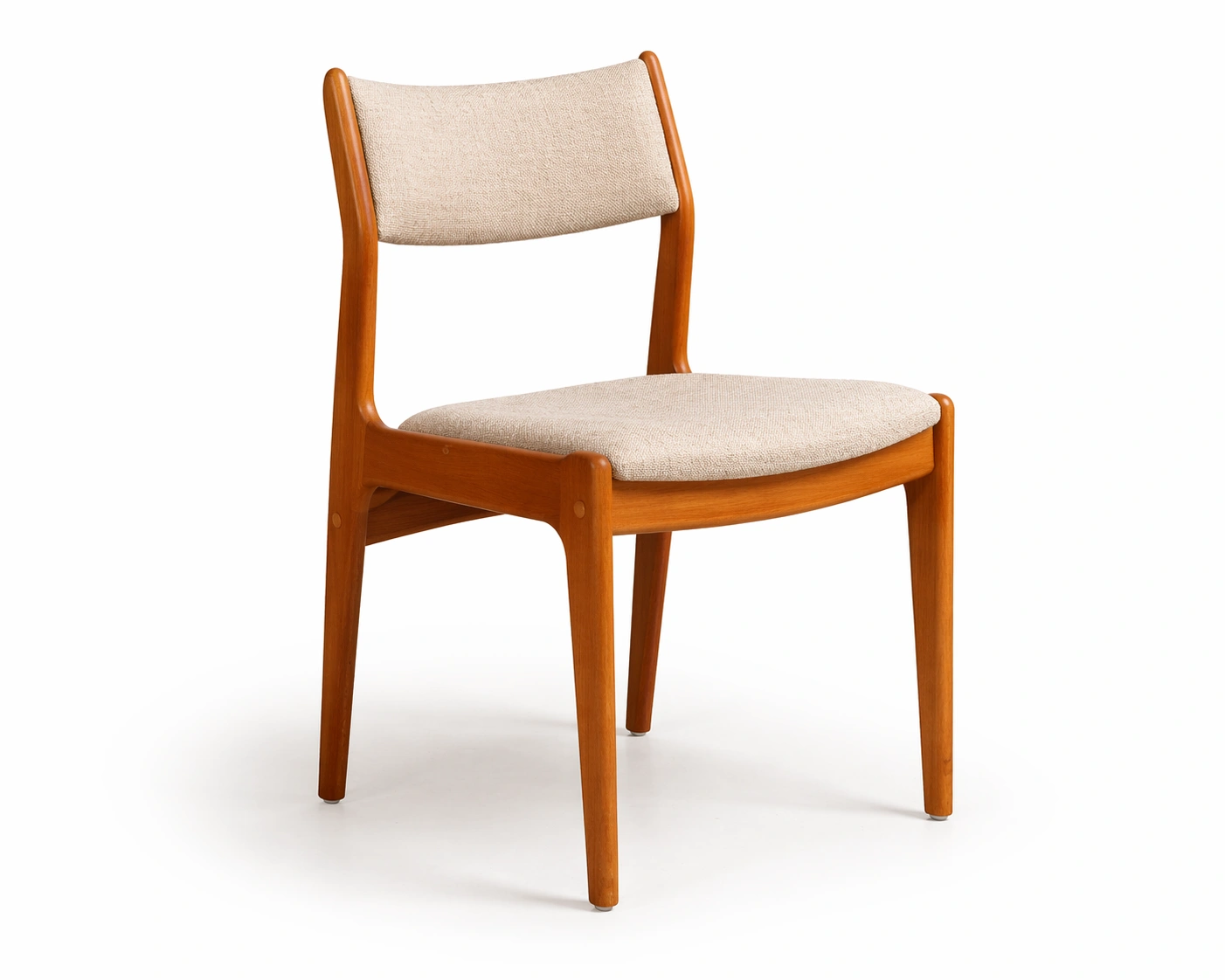 Dining Chair Holz Natur mit Stoffpolster Beige-dunvexa