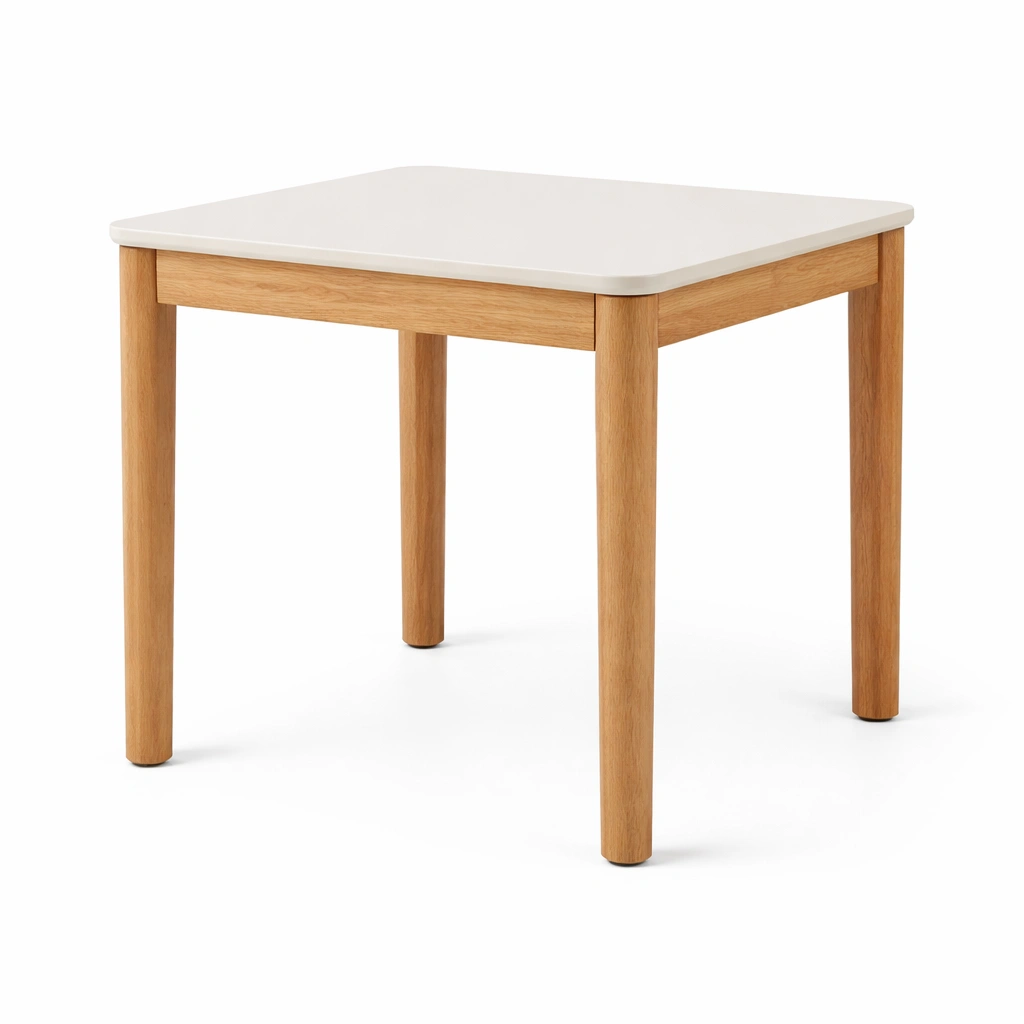 Esstisch Holz Natur mit Tischplatte Weiss-dunvexa