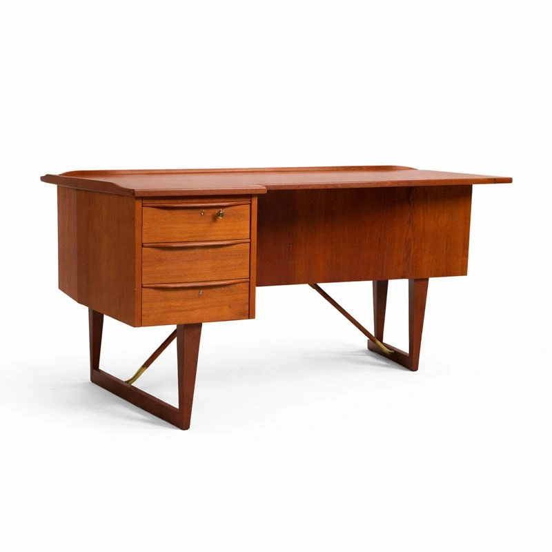 Schreibtisch Holz Braun Klassisch mit Stauraum-dunvexa