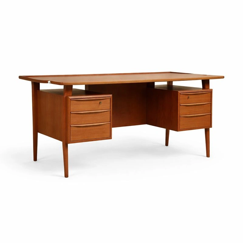 Schreibtisch Holz Braun Doppelseitig mit Schubladen-dunvexa