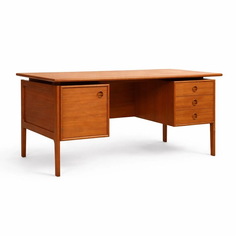 Schreibtisch Holz Braun mit Tuere und Schubladen-dunvexa