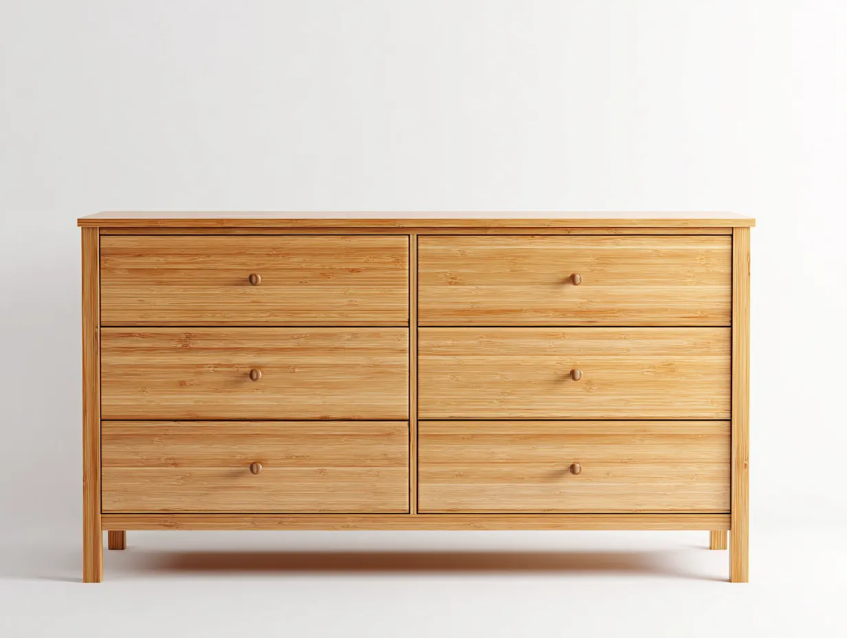 Cómoda 140 x 40 x 83 cm - madera natural - diseño práctico con gran capacidad de almacenamiento-Dovomihaus