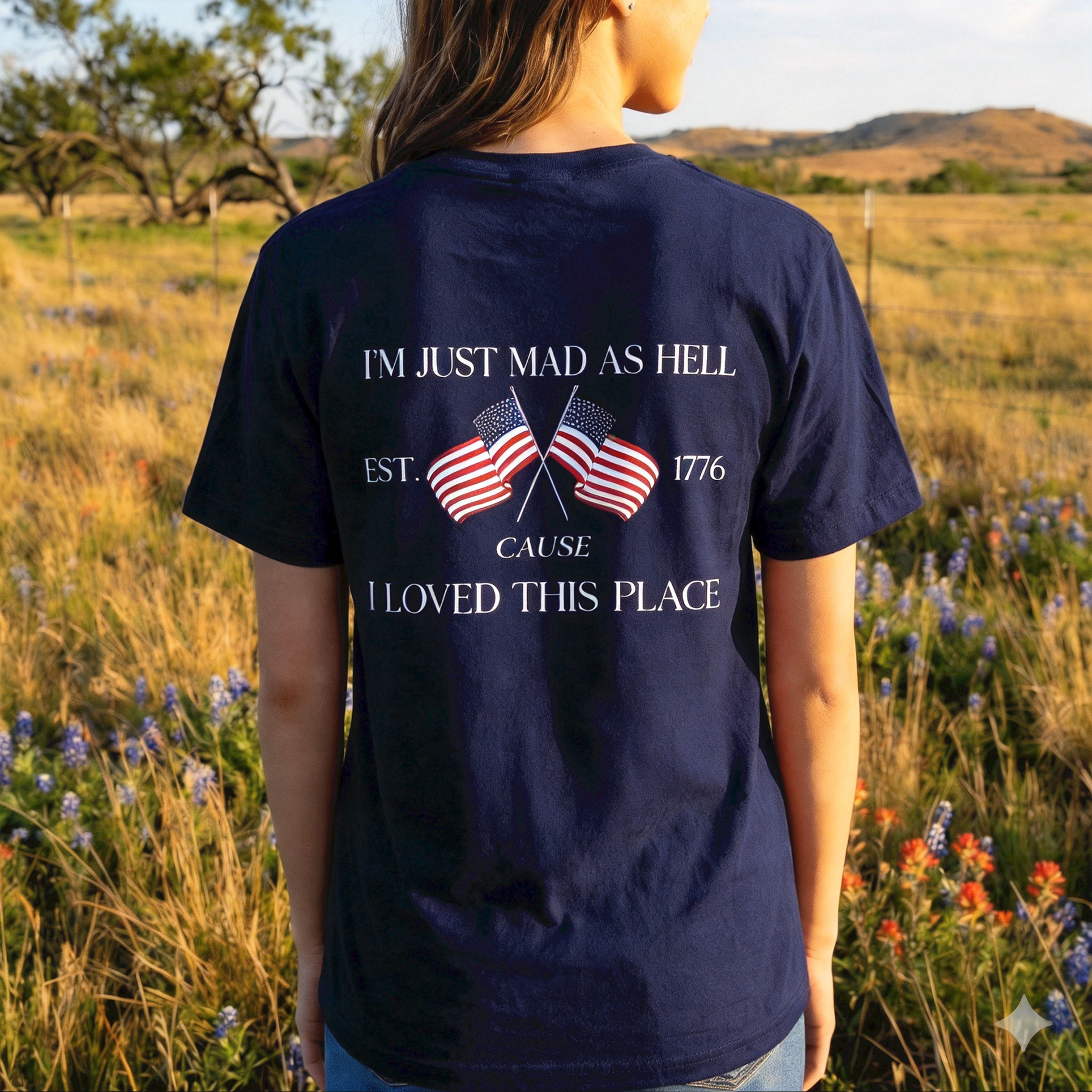 Celebrate America 250: 'I Loved This Place' Patriotic USA Flag 1776 T-Shirt