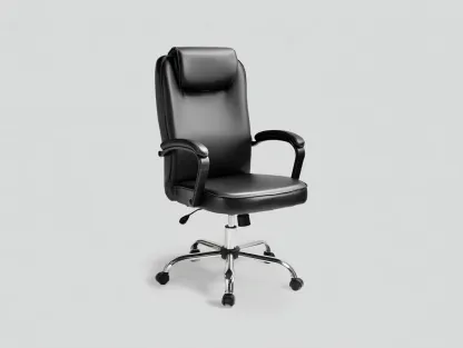 Silla de oficina piel sintética 64 x 62 x 115 cm - negro - ergonómica - con respaldo alto y ruedas giratorias-Lariaihome