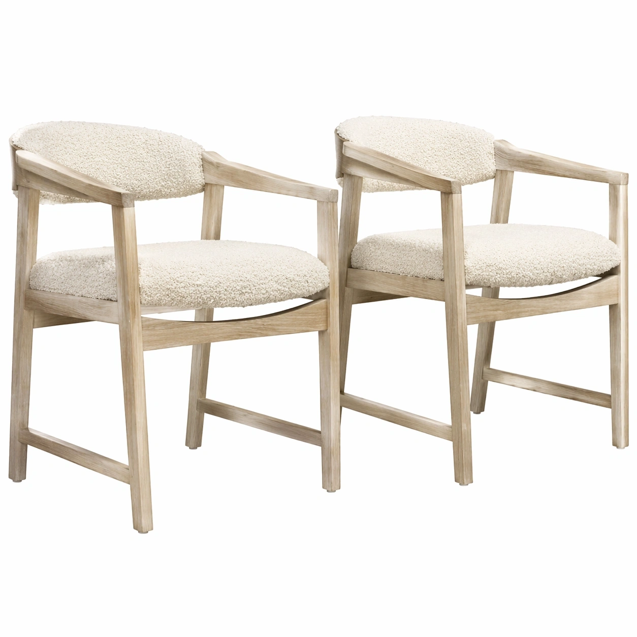 2er Set Polsterstuehle Holz Stoff Beige-nivvira