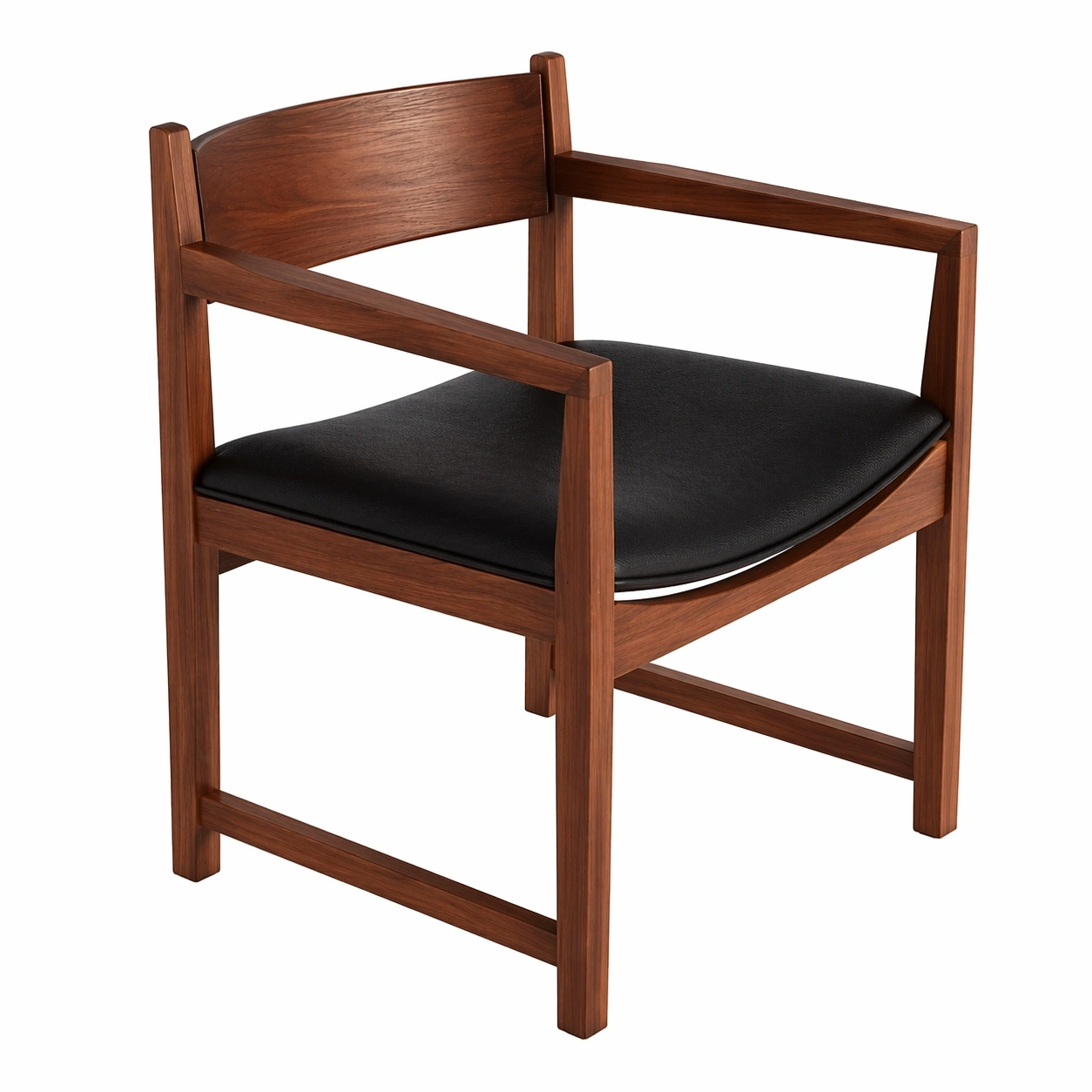 Armlehnenstuhl Holz Lederoptik Braun-nivvira