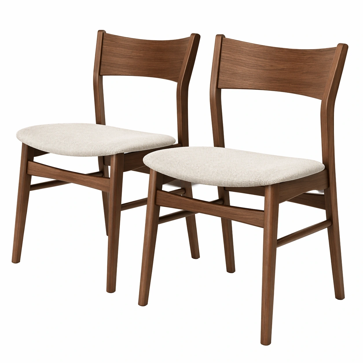 2er Set Esszimmerstuehle Holz Stoff Braun-nivvira