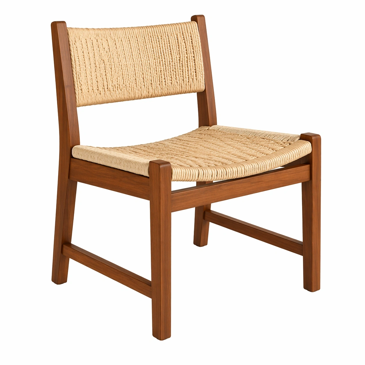 Holzstuhl mit Geflochtener Sitzflaeche Natur-nivvira