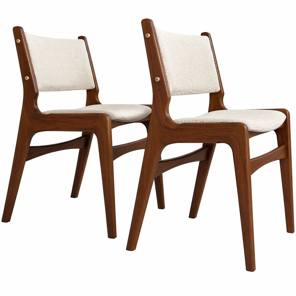 2er Set Polsterstuehle Holz Stoff Braun-nivvira