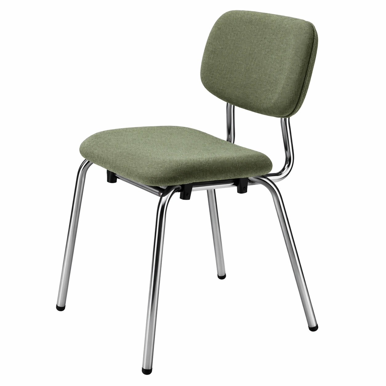 Polsterstuhl Metallgestell Stoff Gruen-nivvira
