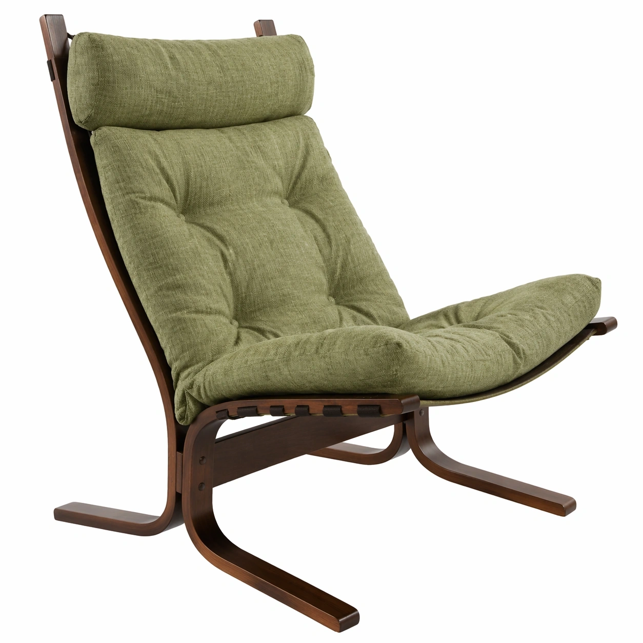 Relax Sessel Holz Stoff Gruen-nivvira