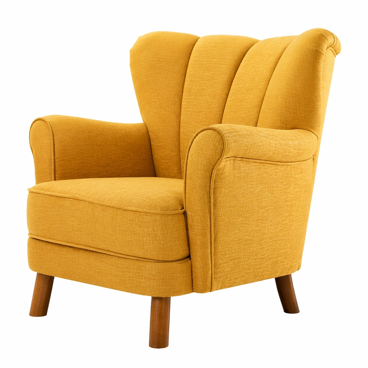 Polstersessel Klassisch Stoff Gelb-nivvira