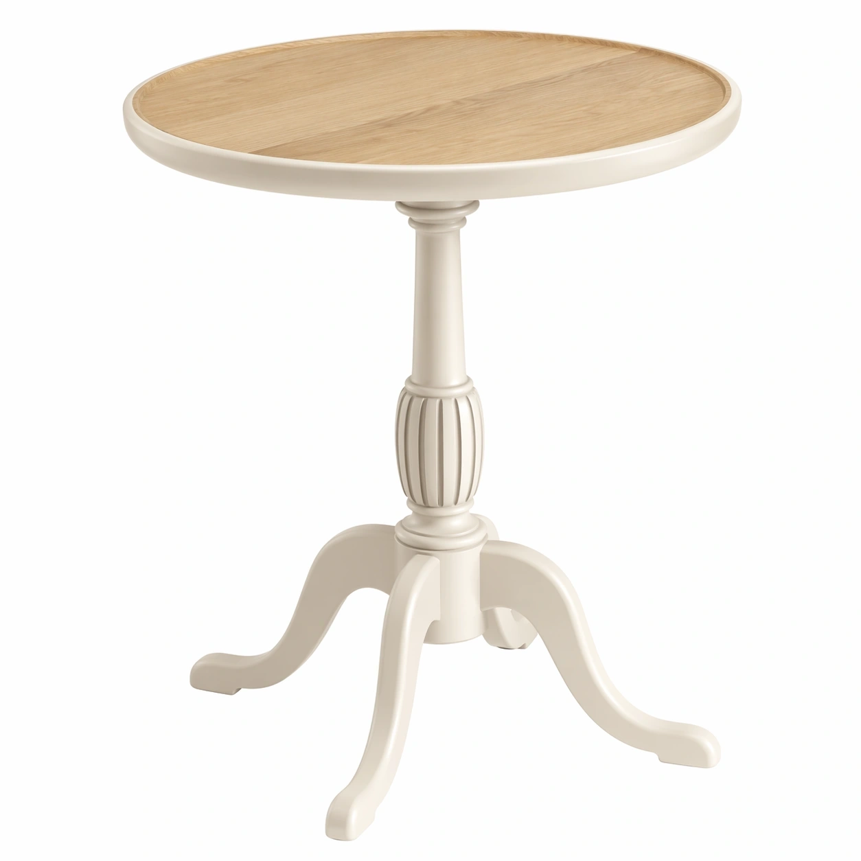 Runder Beistelltisch Holz Weiss-nivvira