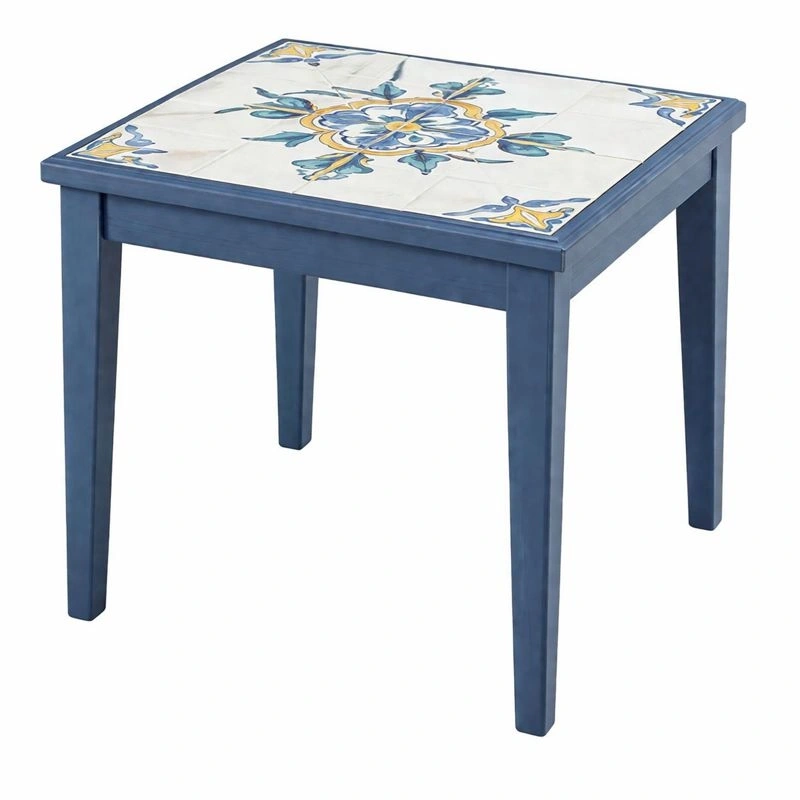 Beistelltisch Fliesenmuster Blau-nivvira