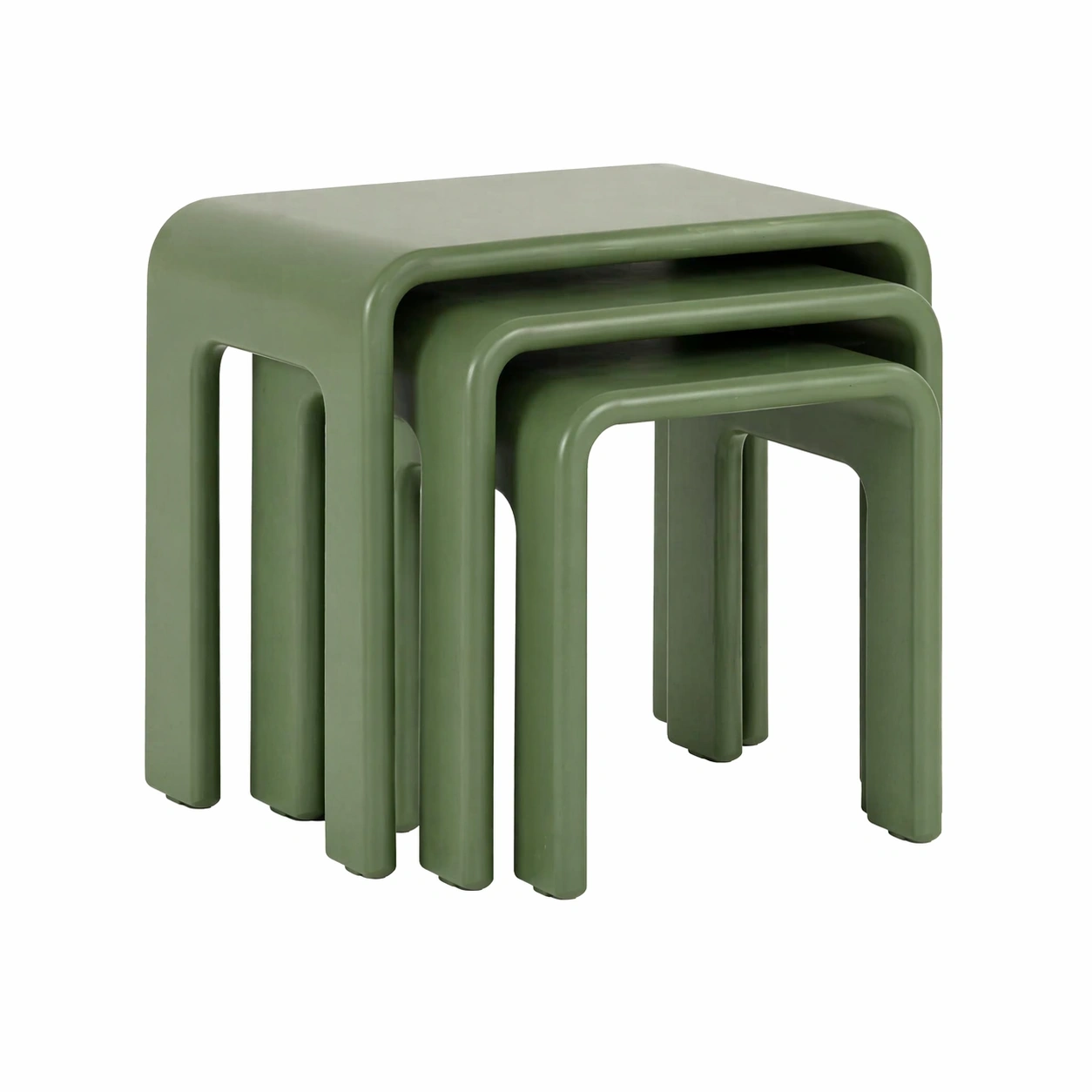 Set Kunststoff Nesting Hocker Gruen-nivvira