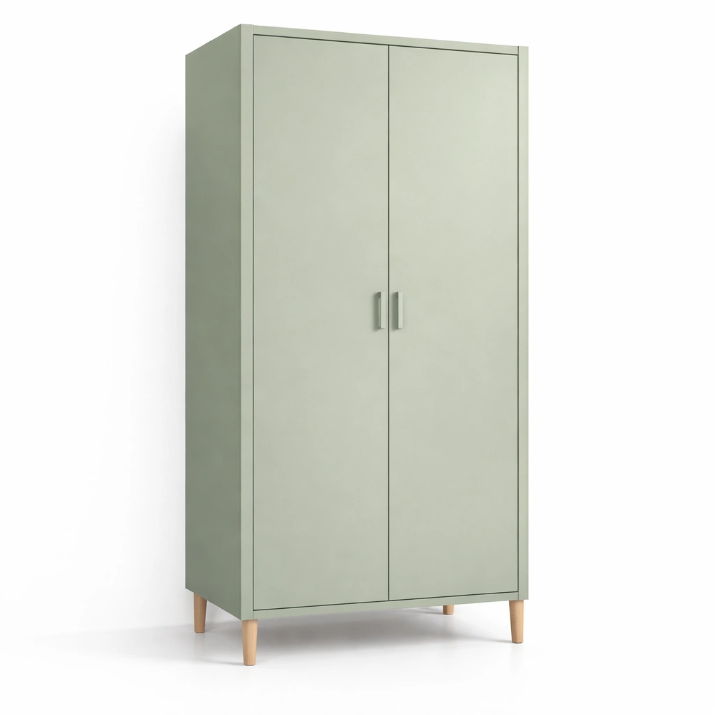 Kleiderschrank Gruen Holz Minimalistisch-avliron