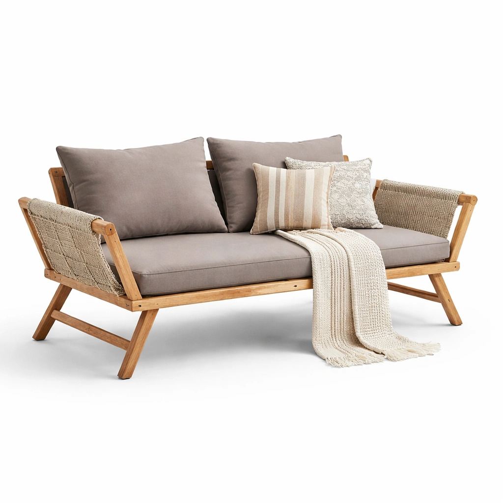Sofa Holz Natur Stoff Beige Modern-avliron