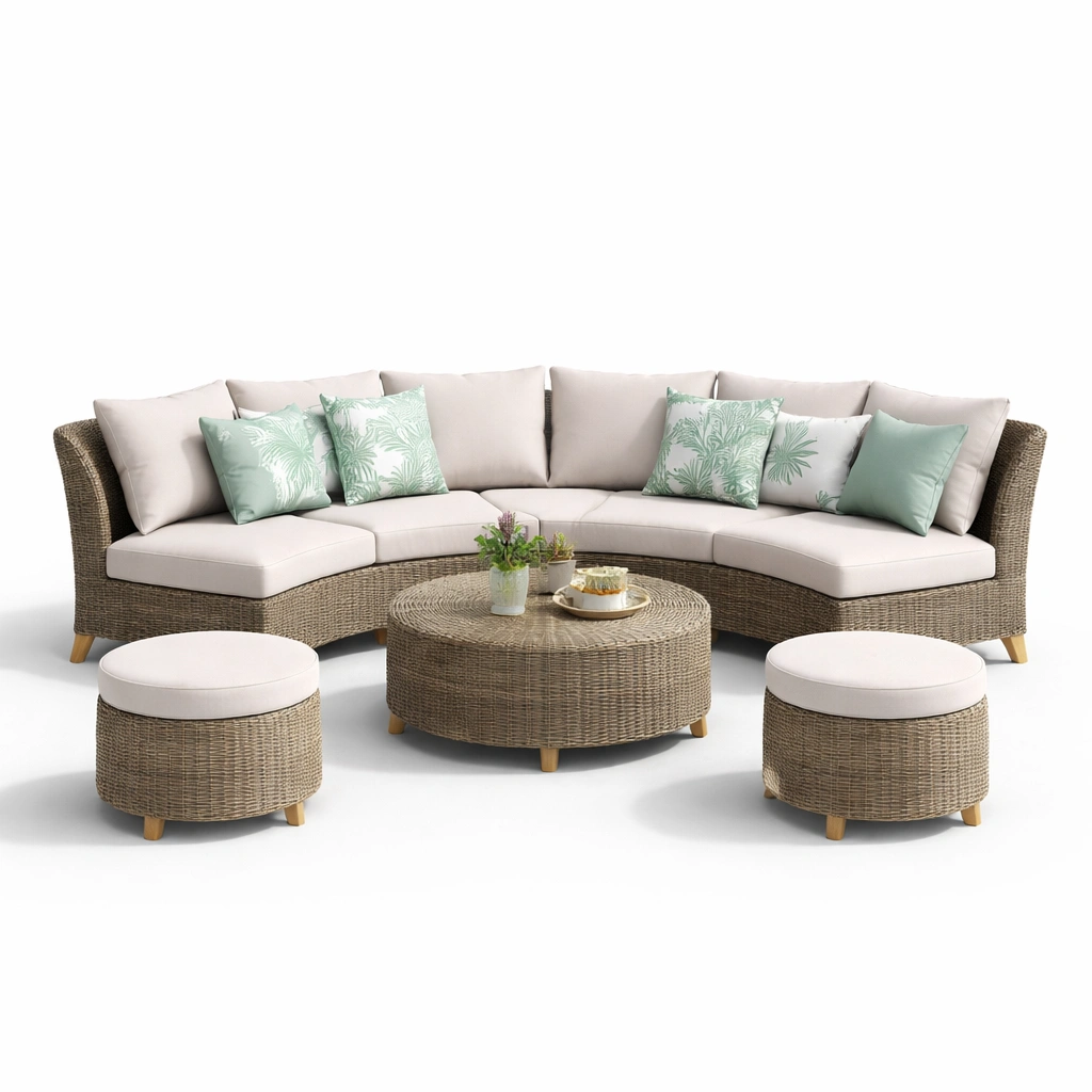 Garten Lounge Set Rattan Beige Modern-avliron