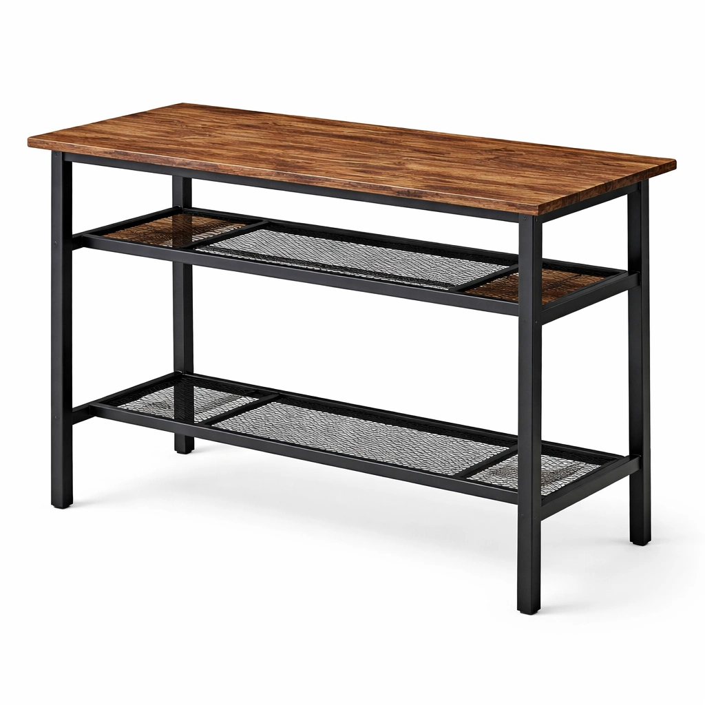 Konsole Holz Metall Industrial mit Ablage-avliron
