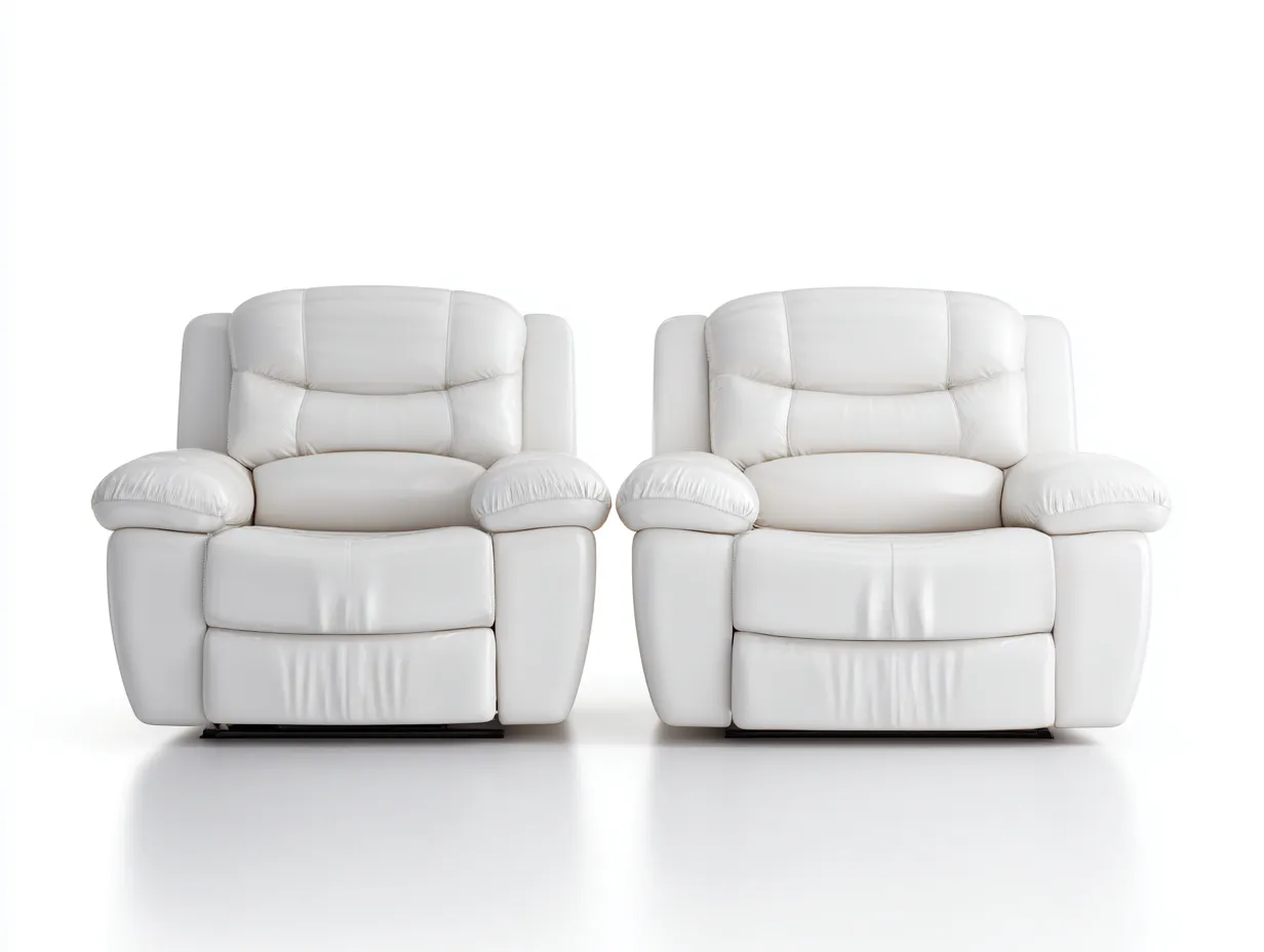 Relaxsofa Sets - Leder-Metall - 96 x 97 x 103 cm - Weiß - Funktionales Design-Micorlystudio