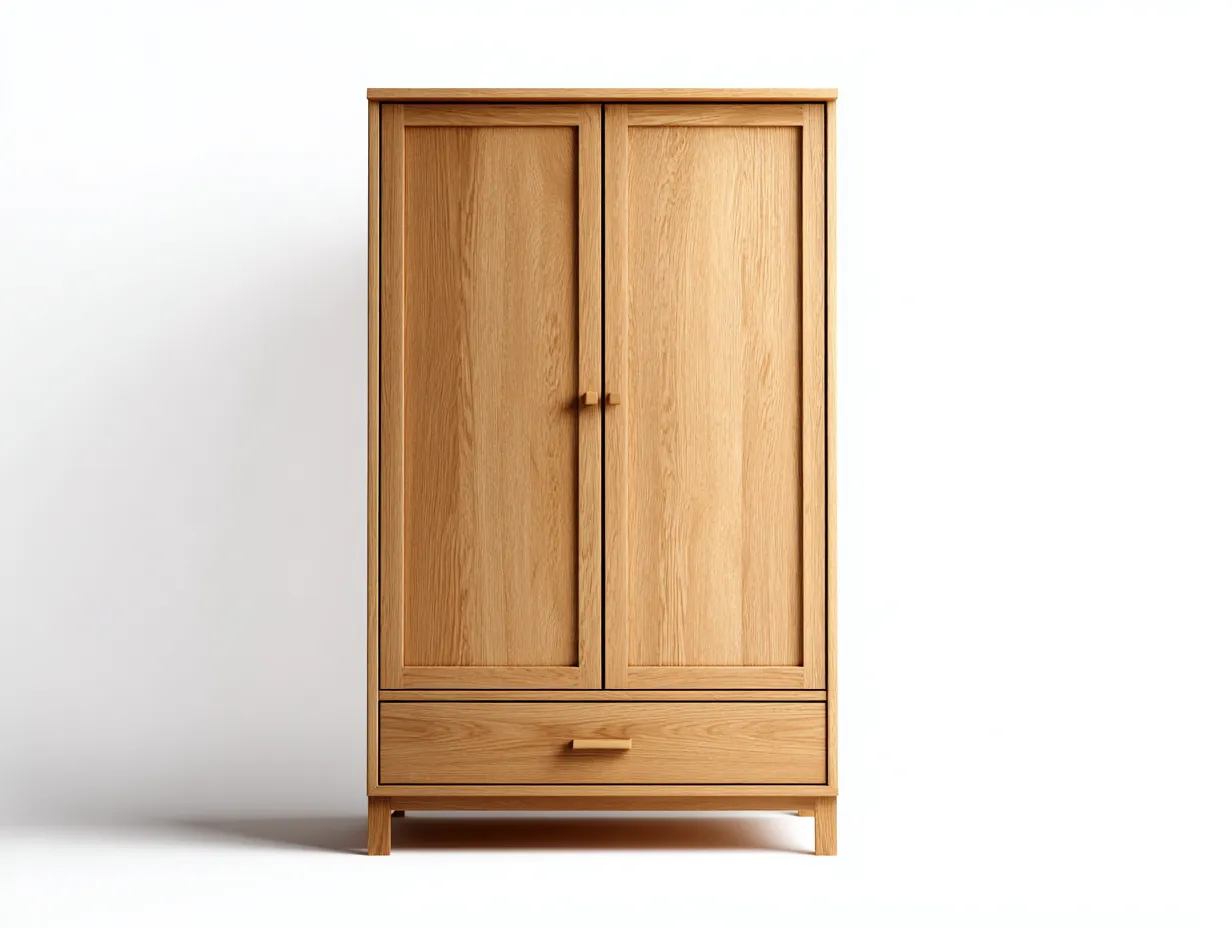 Kleiderschrank-Holz-110x55x185 cm-Eichefarben-Skandinavischer Stil-Micorlystudio