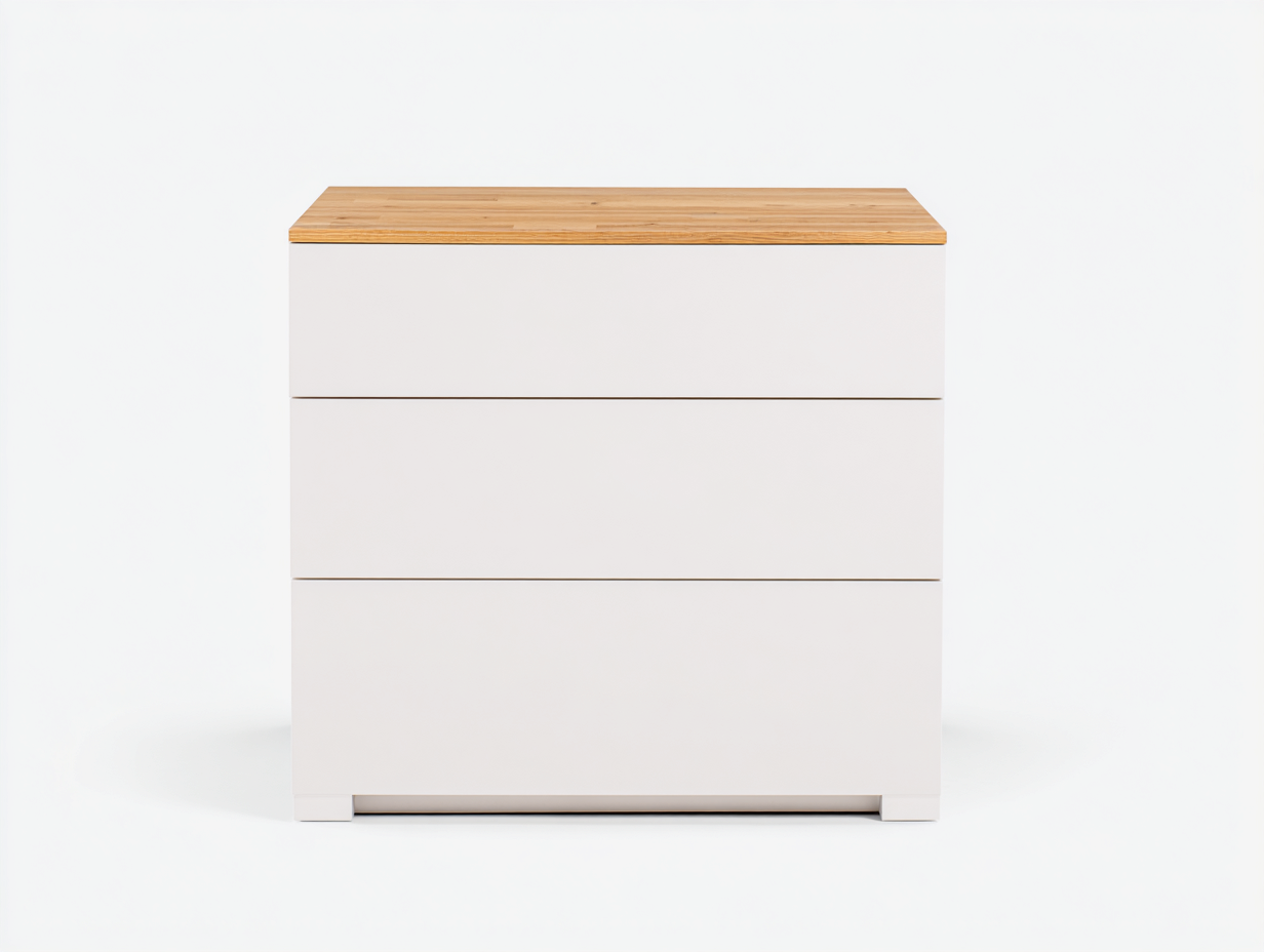 Nachttisch Holz 60x40x60 cm weiß-naturholz - geeignet für Schlafzimmer - modernes Design-Coluxnidecor