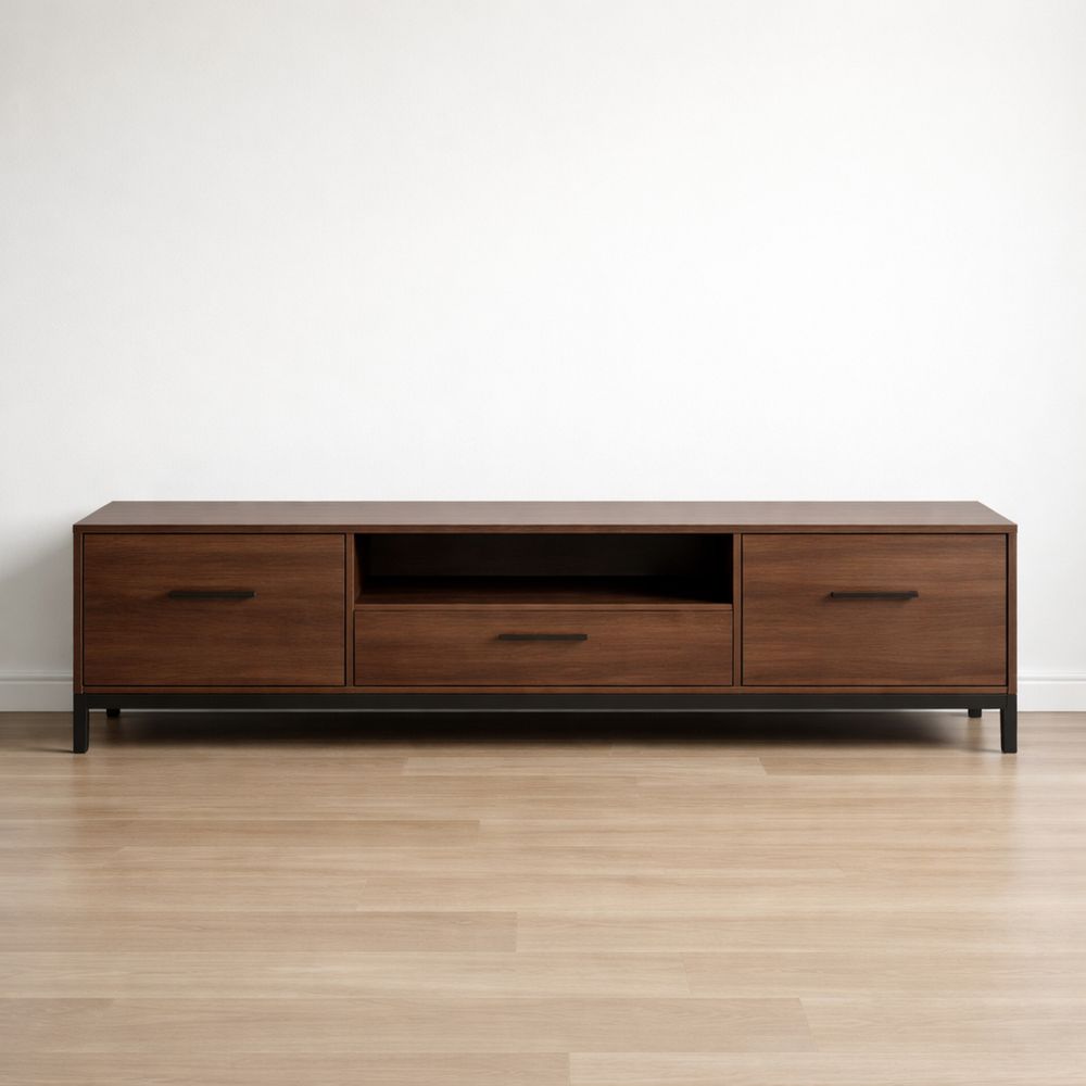 Wood TV Stand with Metal Legs 180cm
