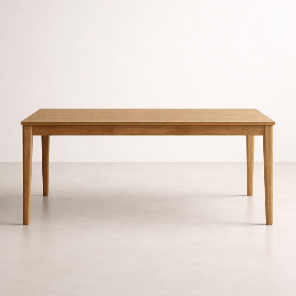 Solid Oak Rectangular Dining Table Natural Finish 180cm x 90cm x 75cm