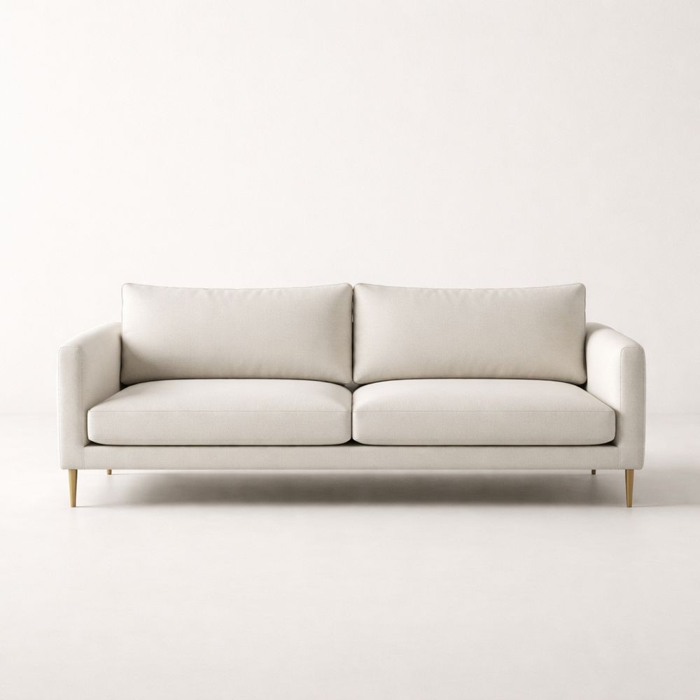 Beige 200 cm fabric 2-seater sofa