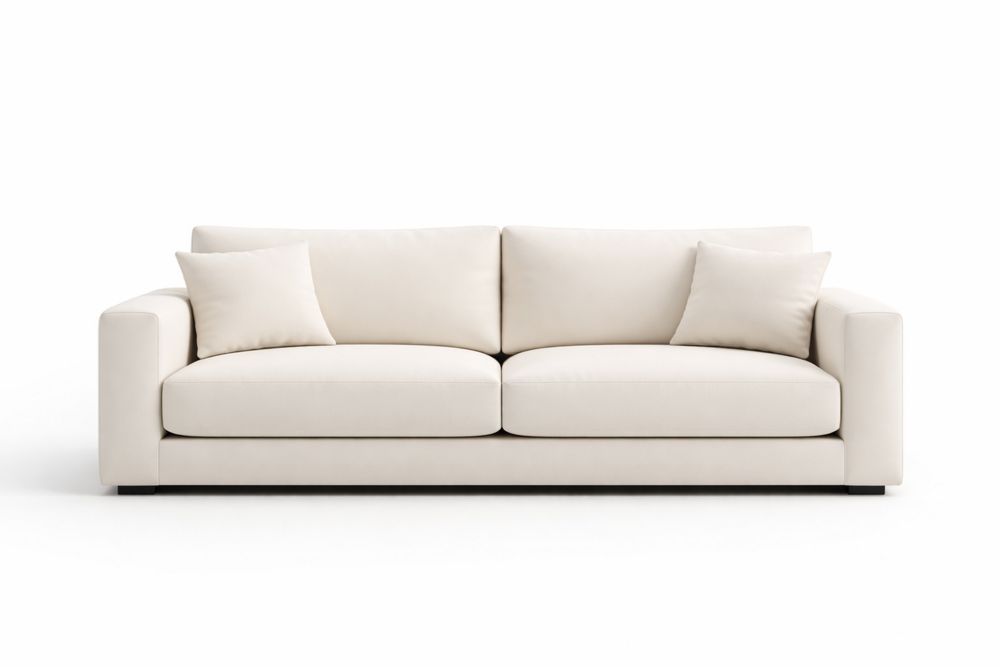 Beige Fabric Sofa with Foam Filling