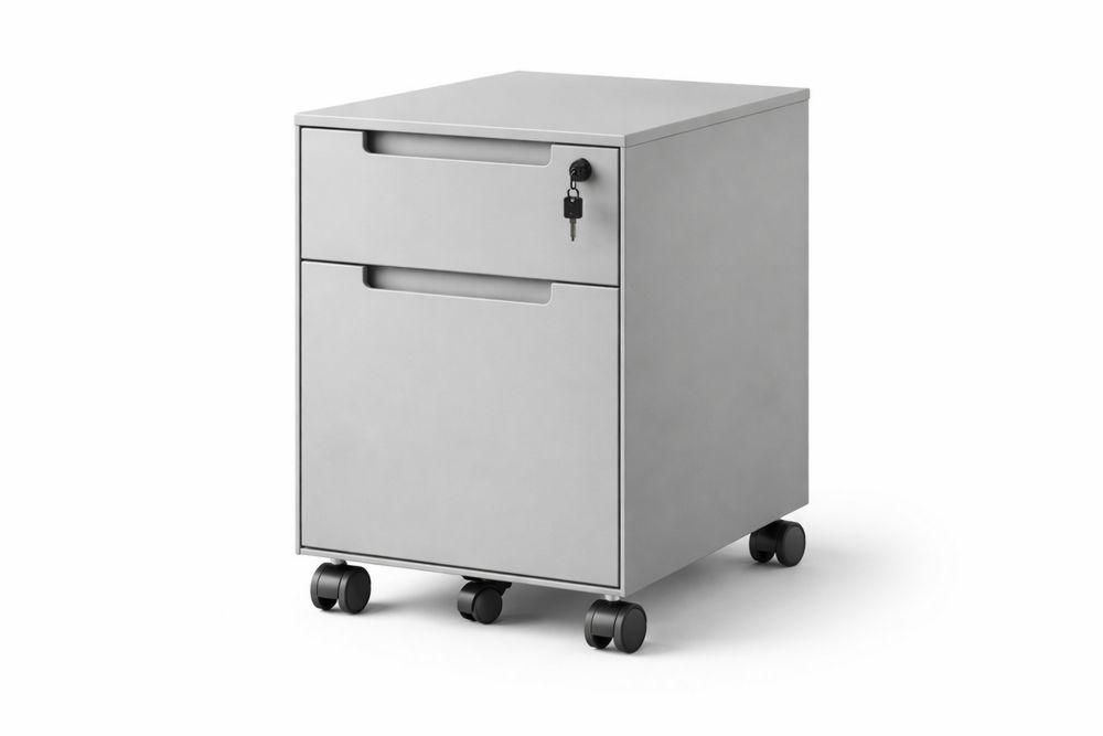 Steel Mobile Filing Cabinet with Lockable Drawers and Wheels
