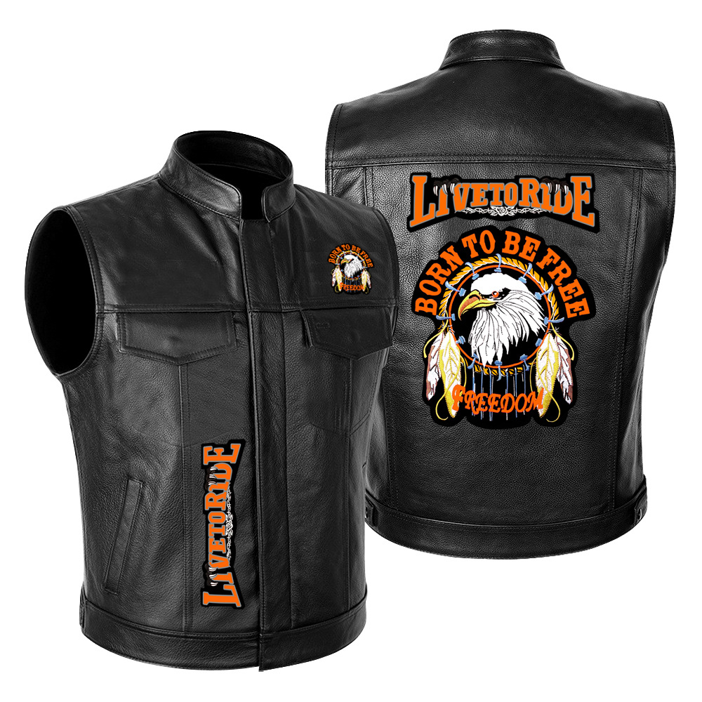 Live To Ride Born To Be Free Leather Motorcycle Vest