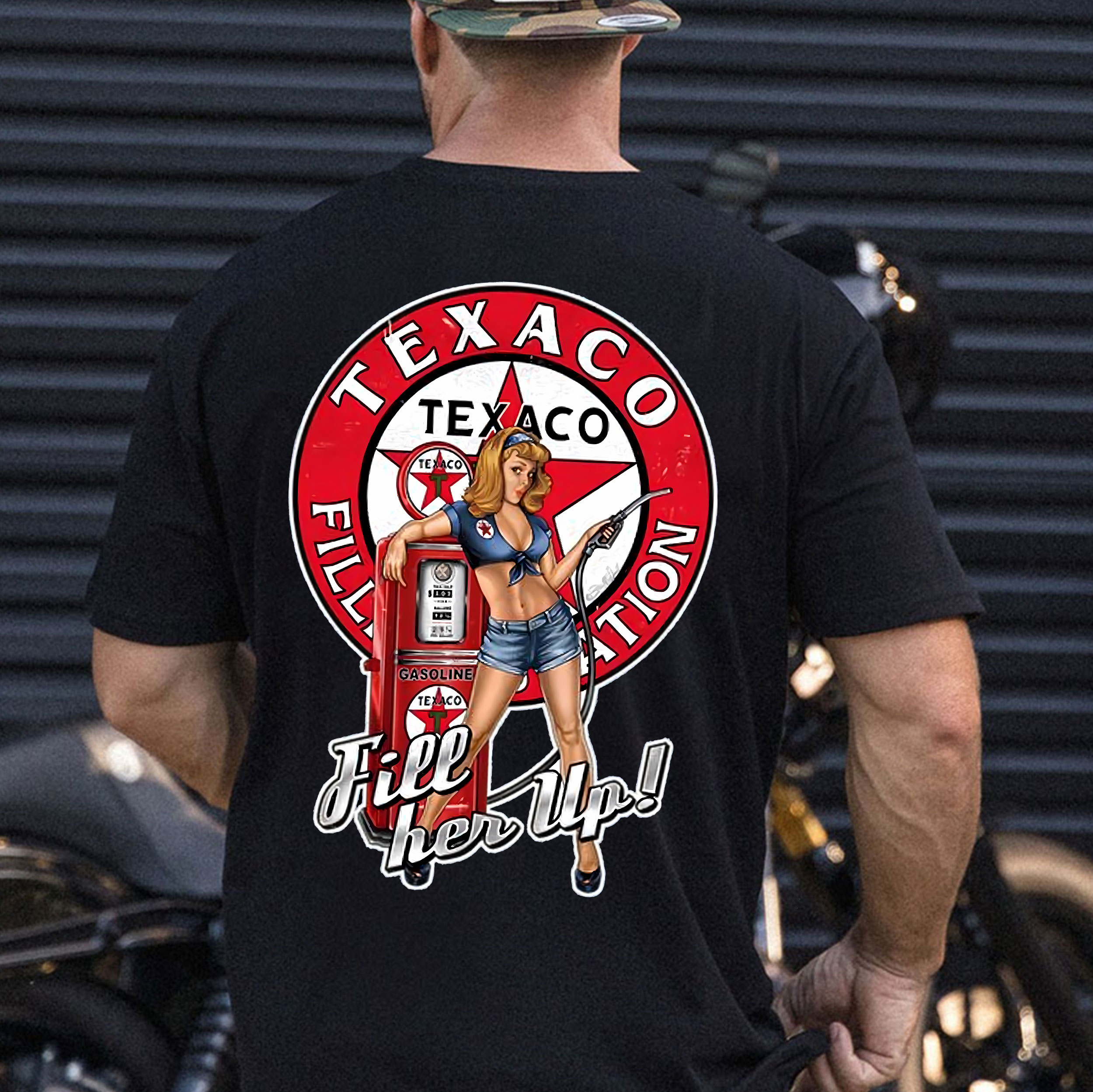 TEXACO FILLING STATION Sexy Lady Print Men's T-shirt