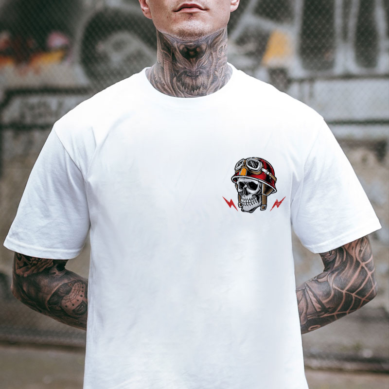 GRUMPY OLD BASTARD Skull Black Print T-Shirt