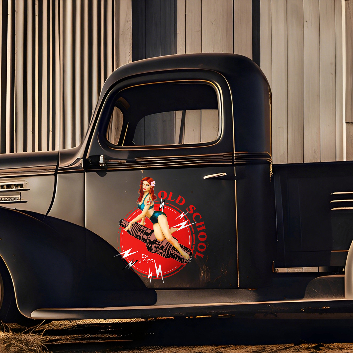 Old School Est. 1950 Car Sticker