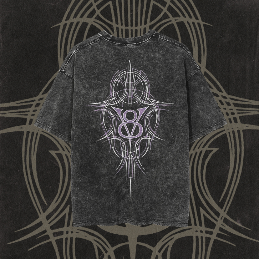 V8 Phantom Pinstripe Speed&Energy Print Men's Washed T-shirt