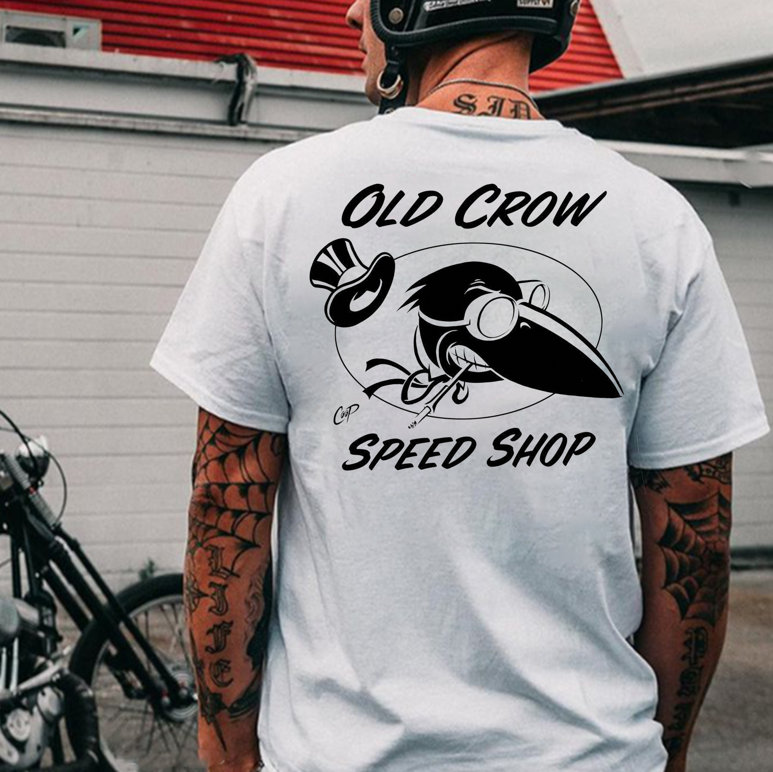 OLD CROW SPEED SHOP White Print T-Shirt