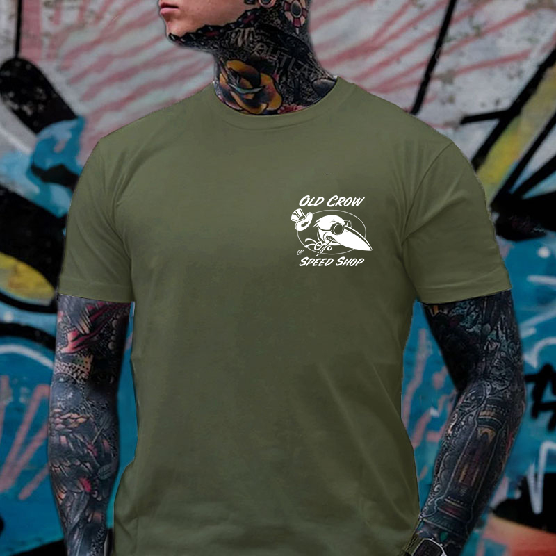 OLD CROW SPEED SHOP White Print T-Shirt