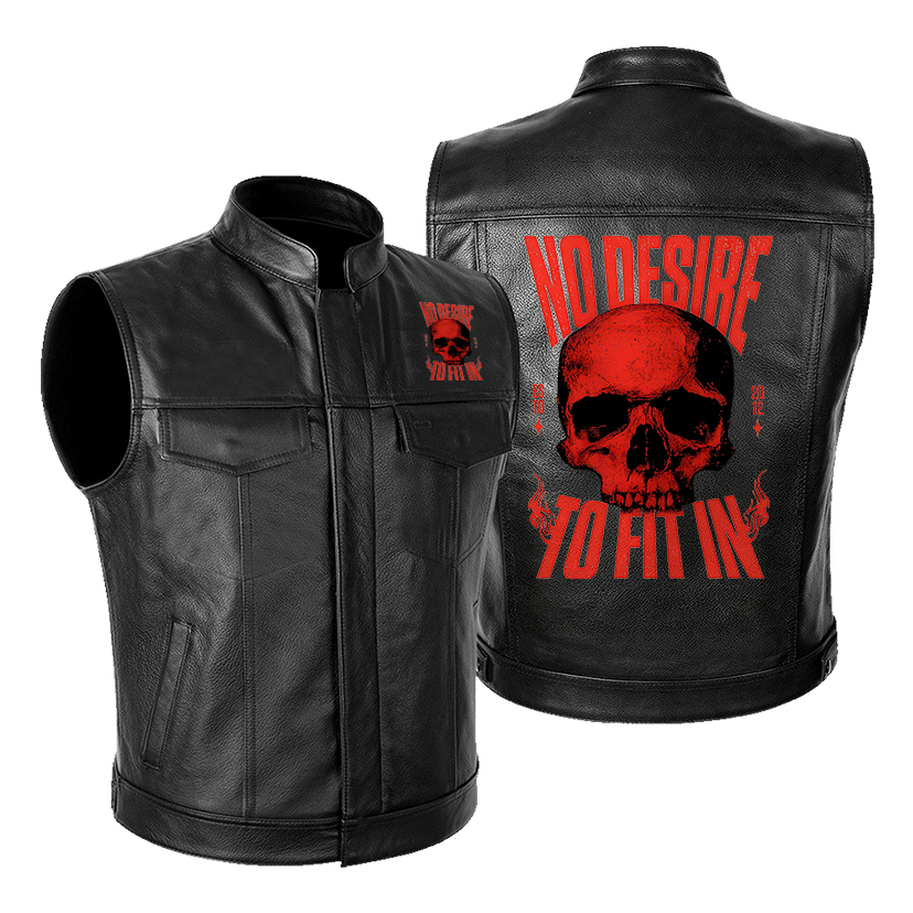No Desire To Fit In Leather Motorcycle Vest