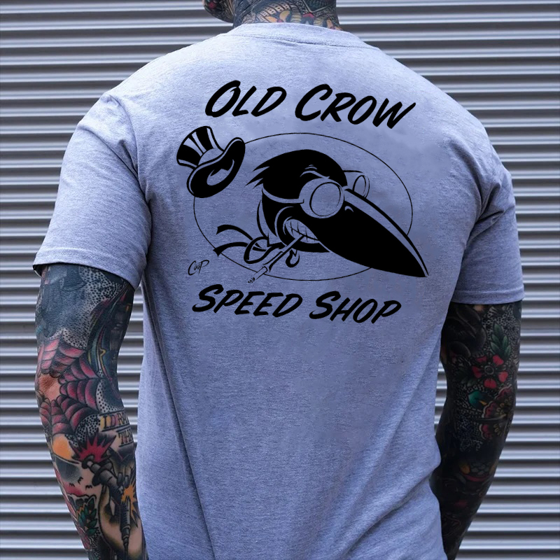 OLD CROW SPEED SHOP White Print T-Shirt