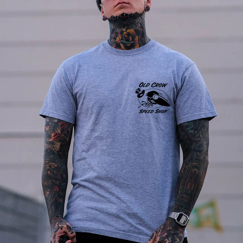OLD CROW SPEED SHOP White Print T-Shirt