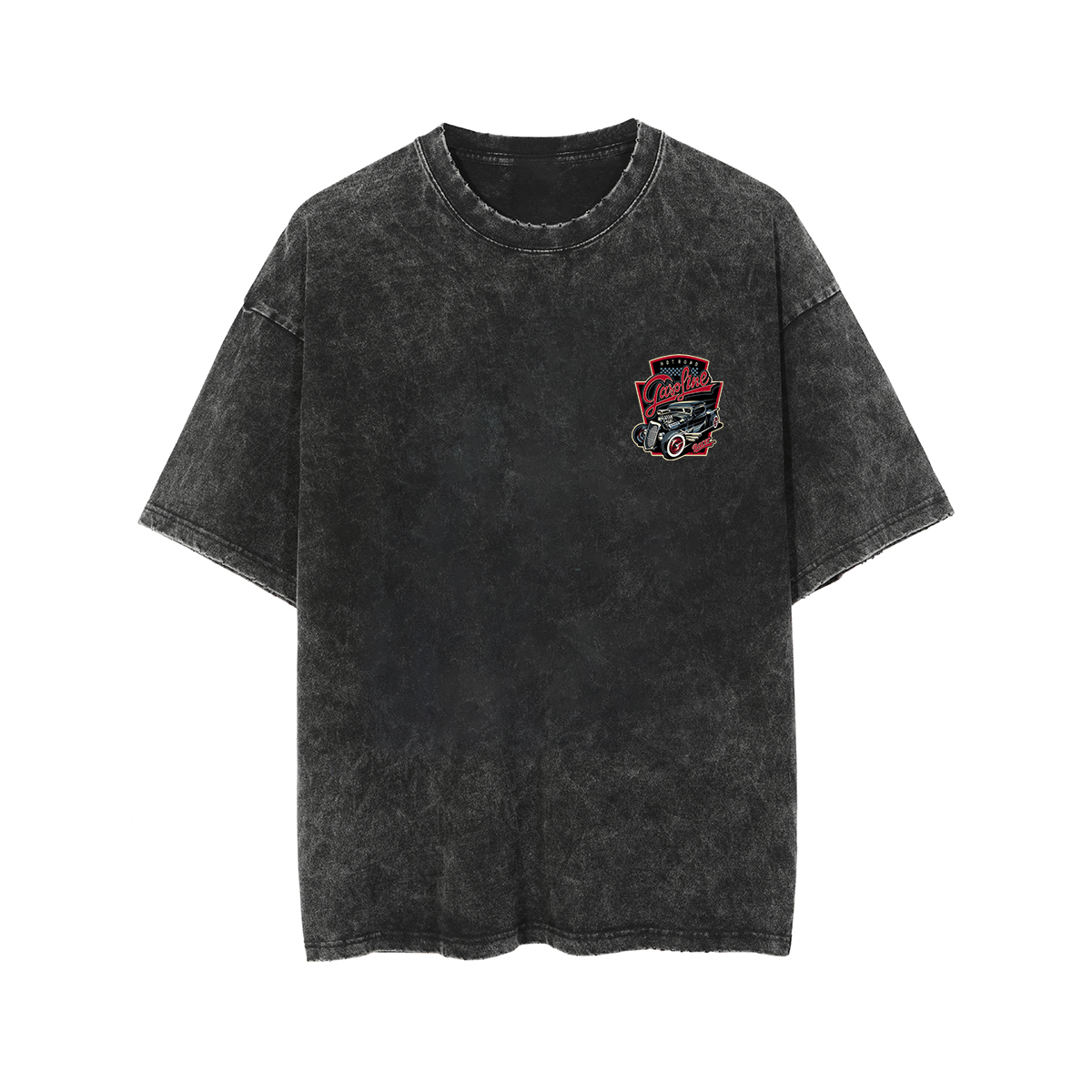 HOT ROAD GASOLINE RACER Classic Car Print Men's Washed T-shirt
