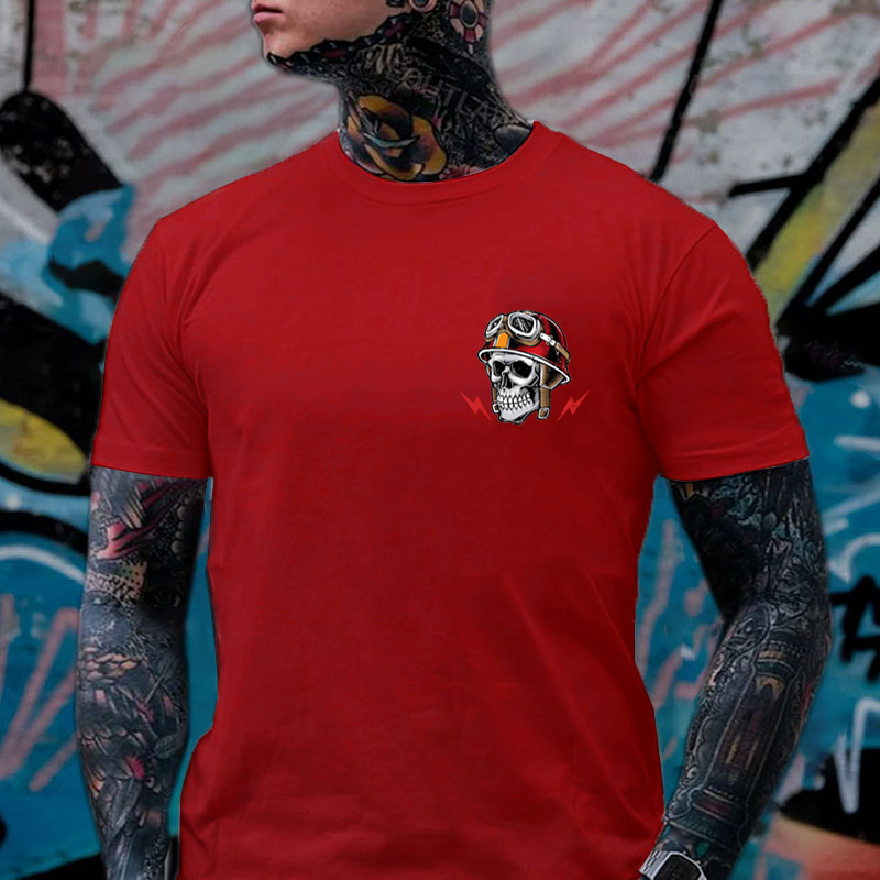 GRUMPY OLD BASTARD Skull Black Print T-Shirt