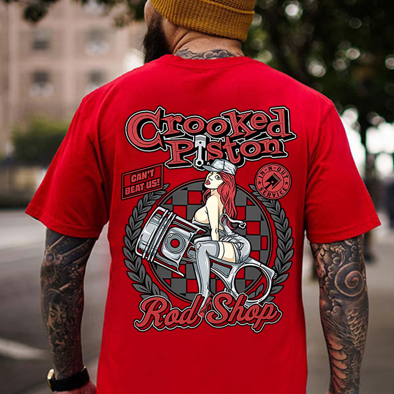 CROOKED PISTON RED SHOP Sexy Lady&Piston Print Men's T-shirt