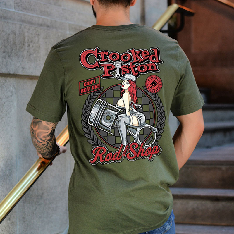 CROOKED PISTON RED SHOP Sexy Lady&Piston Print Men's T-shirt