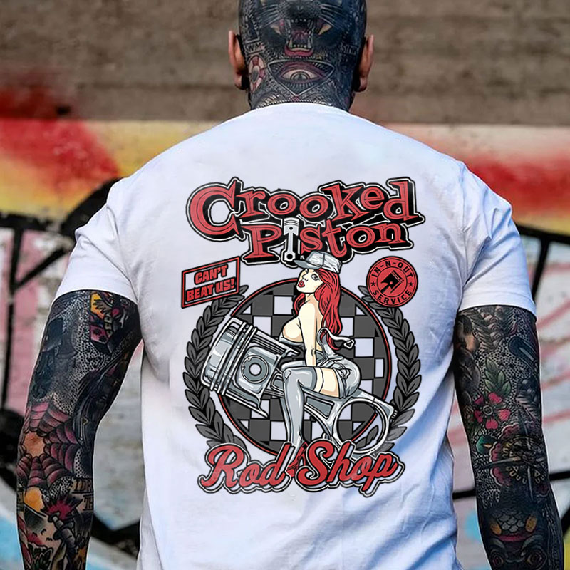 CROOKED PISTON RED SHOP Sexy Lady&Piston Print Men's T-shirt